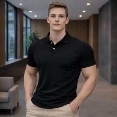 Imagem de Camiseta Gola Polo Masculina Varias Cores Algodão Confort - Efect, Pre