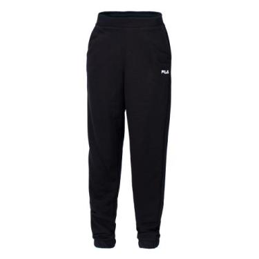 Imagem de Calça Moletom Feminina Fila Classic Jogger Preto, Preto, G