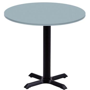 Imagem de Mesa ô Ferro Preto 74 Cm (alt) Base Em X Tampo Mdp Redondo 70 Cm (larg) X 2,50 Cm (alt) Cinza