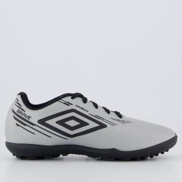 Imagem de Chuteira Umbro Brave Society Juvenil Cinza, 35
