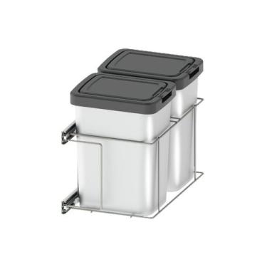 Imagem de Lixeira Para Cozinha Suprema Deslizante Lateral Dupla 9 Litros 3332 Di