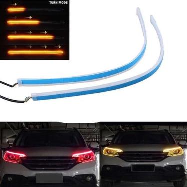 Imagem de Par de Fitas LED Flexíveis DRL Vermelho e Âmbar para Farol e Seta Sequ