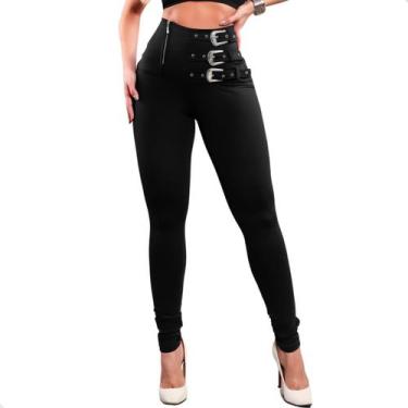 Imagem de Calça Feminina Legging Cintura Alta Levanta Bumbum Preta - ARCLAT, GG