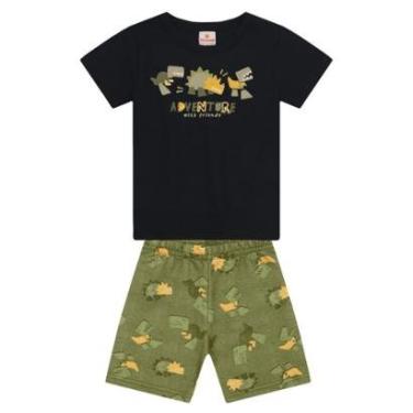 Imagem de Conjunto infantil menino de dinossauros em puff Brandili-Masculino