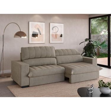 Imagem de Sofá com Molas Ensacadas Retrátil e Reclinável Strike 2,40m Veludocristal com Carregador USB - NETSOFAS