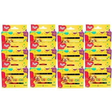 Imagem de Kit com 12 Caixas Tinta Guache Tempera 15ML DAC