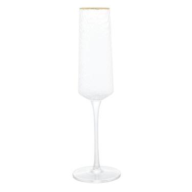 Imagem de Taça de Champanhe Lyor Petra Cristal com Fio de Ouro 300ml