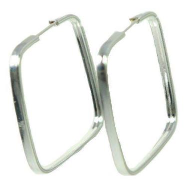 Imagem de Brinco Argola Quadrada Prata Legitima 925 Media - La&Ny Pratas, 3, Pra