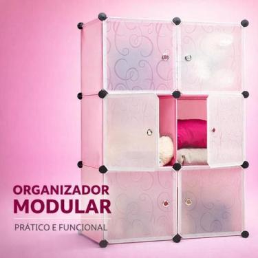 Imagem de Armário Modular Porta Nicho Guarda Roupas Brinquedo 6 Portas - Tupper
