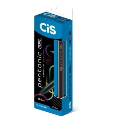 Imagem de Caneta Gel Cis Pentonic 0,6mm Preta 12un - Sertic