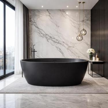 Imagem de Banheira Freestanding Imersão Viena 150 Preto 1,5m PEX