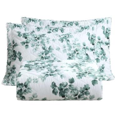 Imagem de Kit Cobre Leito Colcha Lislie Casal 3 Peças Percal 300 Fios Dupla Face Estampado - Esme...