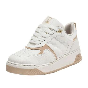 Imagem de Tênis Feminino Street Leve Moda Conforto Casual Via Marte, Branco, Bau