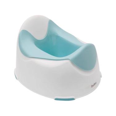 Imagem de Troninho Penico Infantil Branco e Azul Base Antiderrapante Leve e Comp
