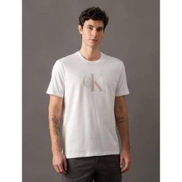 Imagem de Camiseta Masculina Manga Curta Gel Calvin Klein Jeans - Branco 2-Masculino