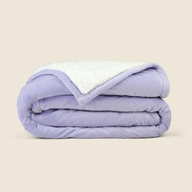 Imagem de Edredom Sherpa Veludo Lilás Queen - A\CASA