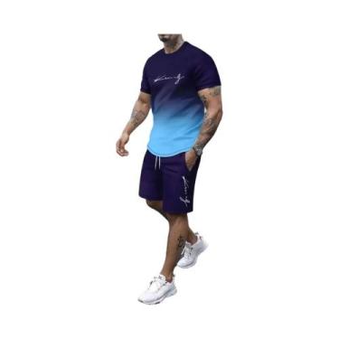 Imagem de Conjunto De Roupas Esportivas Masculinas De Verão, Camiseta E Shorts I