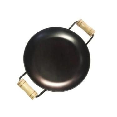 Imagem de Chapa Disco Arado Chapa de Aço Alça Madeira 27cm - Mard Metais