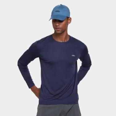 Imagem de Camiseta Olympikus Essential Manga Longa Masculina, Azul escuro, G