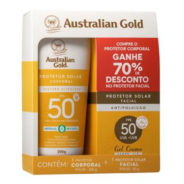 Imagem de Australian Gold Kit FPS 50 Corporal + Facial - Gel/Creme