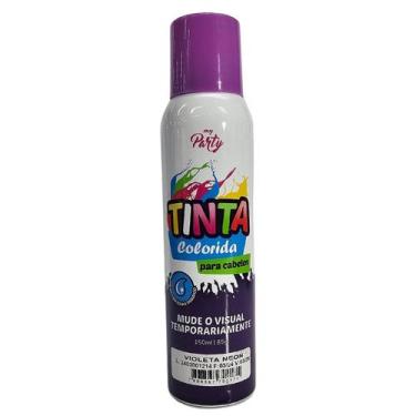 Imagem de Tinta Temporaria Spray de Cabelos Violeta Neon My Party 150ml / 85g