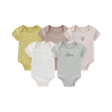 Imagem de Bodies De Manga Curta Unissex Para Bebês Meninos E Meninas, Pacote Com