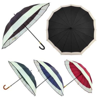 Imagem de Guarda Chuva Liso Grande Automático Colorida Sombrinha Reforçada Para 