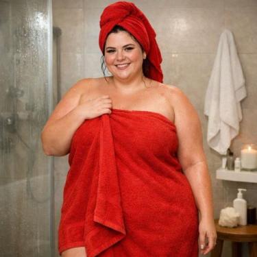 Imagem de Kit 02 Toalhas de Banho Adulto Plus Size Gigante 1,40mx1,0m Xxg - Gira