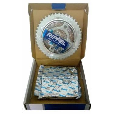 Imagem de Kit relação transmissão cg 125 cg125 fan 2000 a 2008 aço 1045 riffel -
