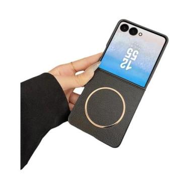 Imagem de Capa De Luxo Em Couro Fosco Magnético Para Samsung Galaxy Z Flip 7 6 5