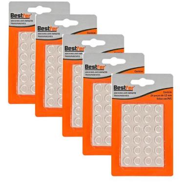 Imagem de Adesivos anti impacto pvc transparente 12mm 24pcs bestfer -, 5 unidade