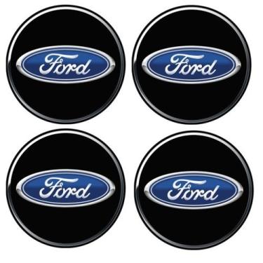 Imagem de Jogo com 4 Emblemas Botons Adesivos Resinados 48mm Carro Calotas Rodas