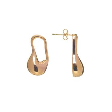 Imagem de Brinco Derretido P Banhado a Ouro 18K - Papillon Semi Jóias