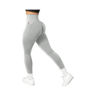 Imagem de Calças De Yoga Sem Costura De Cintura Alta Com Efeito Levanta Bumbum, 