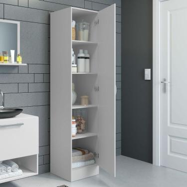Imagem de Armário Multiuso Pequeno com 1 Porta 39 x 182 Cm MDP Branco 0802 MENU