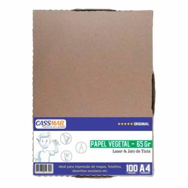Imagem de Papel Vegetal A4 210x297mm 65g Caixa Com 100 Folhas - Cassmar 