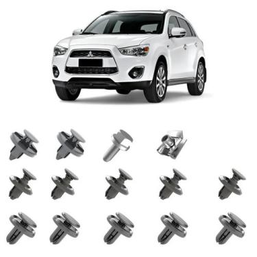 Imagem de Kit 14 Presilhas Grampo Parabarro Dianteiro ASX 2013 A 2021 - Plastcar