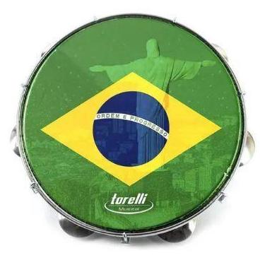 Imagem de Pandeiro 10" Pele  Brasil Corcovado Azul - Torelli-TP352
