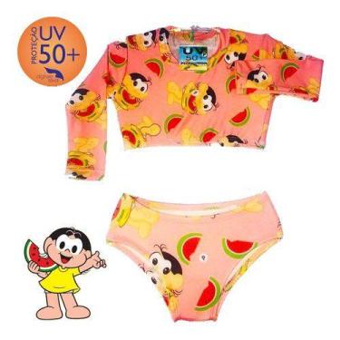 Imagem de Biquini Infantil + Blusa Cropped Proteção Solar Uv50 Personagem - ANJO
