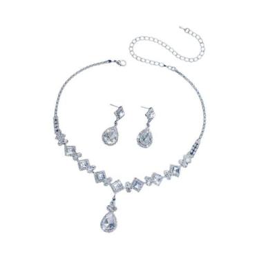 Imagem de Conjunto De Joias Feminino Moderno: Colar E Brincos De Corrente Com De