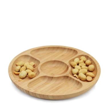 Imagem de Petisqueira 5 Divisórias Nature 25Cm Bambu - Mai Home