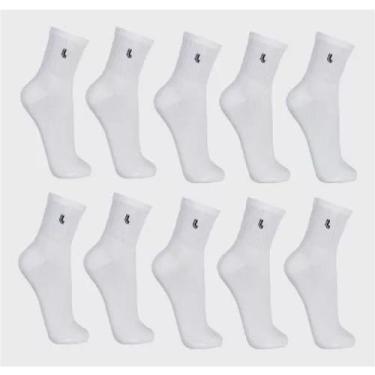 Imagem de Kit De Meias Lupo Cano Médio Masculino - 10 Pares, M, Branco