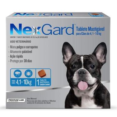 Imagem de Antipulgas E Carrapatos NexGard 28,3Mg Para Cães 4,1 à 10 Kg - Merial