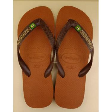 Imagem de Chinelo Havaianas Brasil Logo, Marrom, 39/40