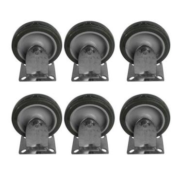 Imagem de Kit 6 Rodízios 512 BP com Placa Fixa Sem Trava para 75Kg - Schioppa