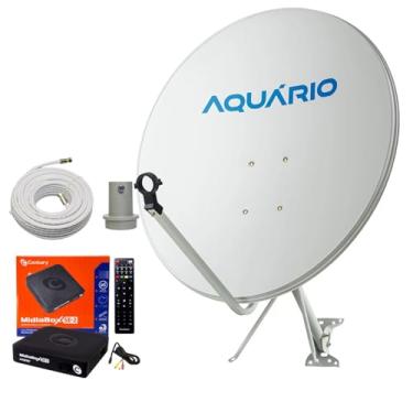 Imagem de Kit Antena - Receptor Digital Century Midiabox Lnbf 5g Ku Cabo Cor Preto 110v/220v