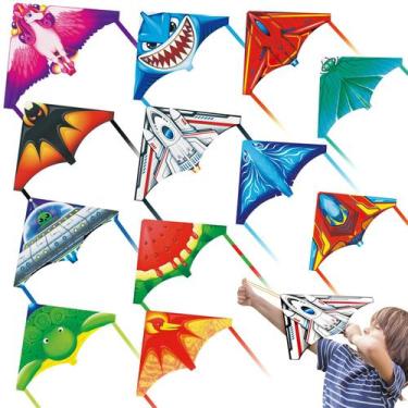 Imagem de Hymaz Kit com 12 Mini Pipas Catapulta com Lançador de Dedo