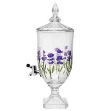 Imagem de Suqueira com Pé e Tampa Lavanda Hand Painting 4,5L Cristal Lyor