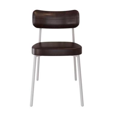 Imagem de Cadeira Alloa Fixa com 4 Pés 50 x 44,7 x 83,8 cm com 1 Unidade Marrom/
