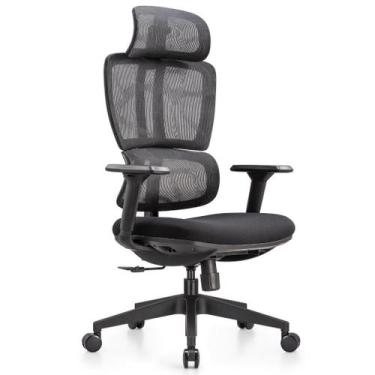 Imagem de Cadeira de Escritório Presidente NR17 Ergonômica Tela Mesh Phi Preto -